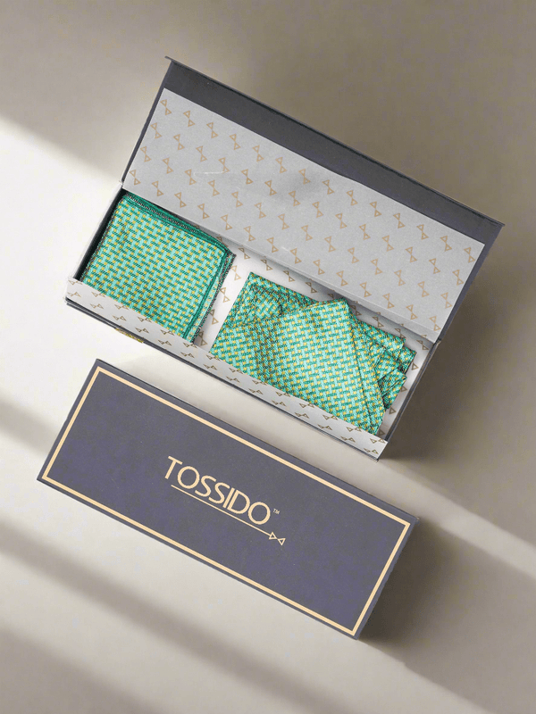 Moss Mosaic - Woven Ascot & Pocket Square - TOSSIDO