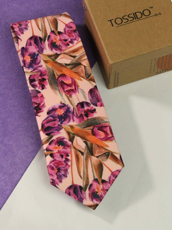 Multi Floral Printed Necktie - TOSSIDO