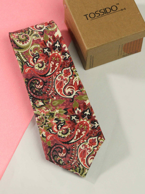 Multi Floral Printed Necktie - TOSSIDO