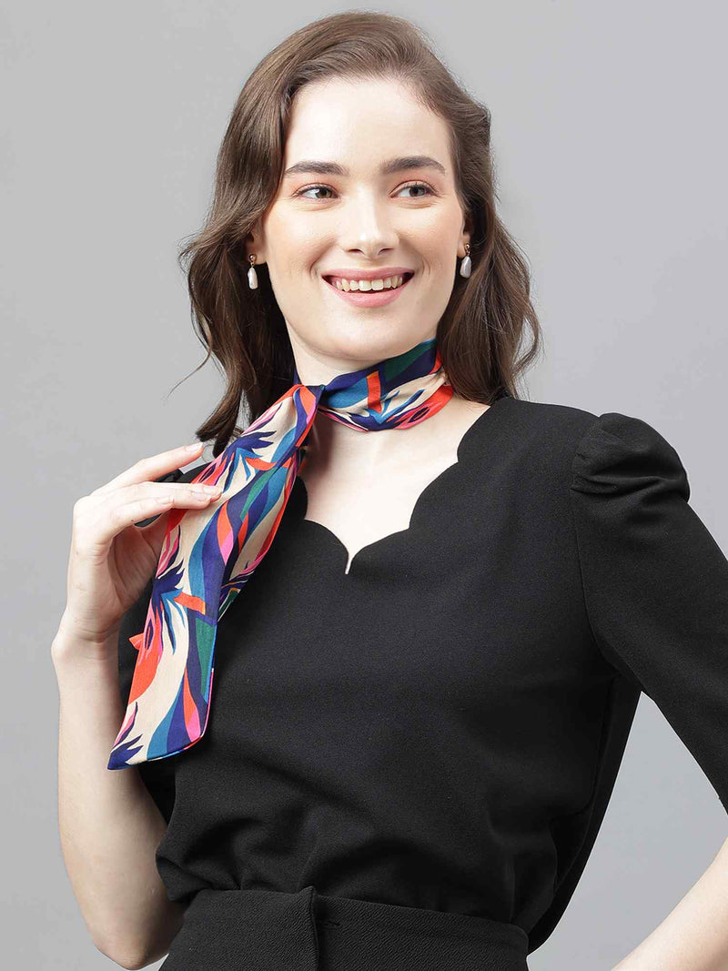 Multicolor Abstract Scarf & Scarf Bag Set - TOSSIDO