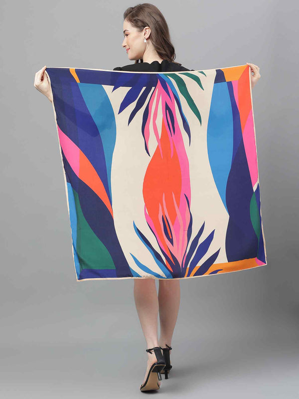 Multicolor Abstract Scarf & Scarf Bag Set - TOSSIDO