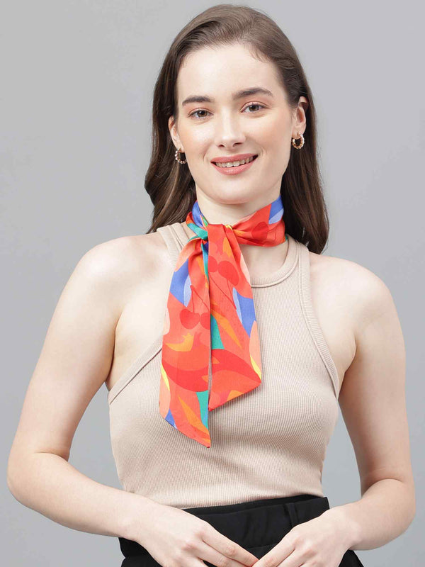 Multicolor Abstract Scarf & Scarf Bag Set - TOSSIDO