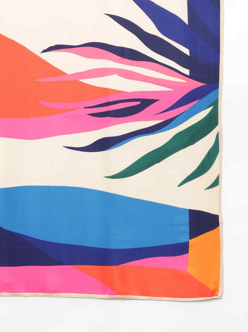 Multicolor Abstract Scarf & Scarf Bag Set - TOSSIDO