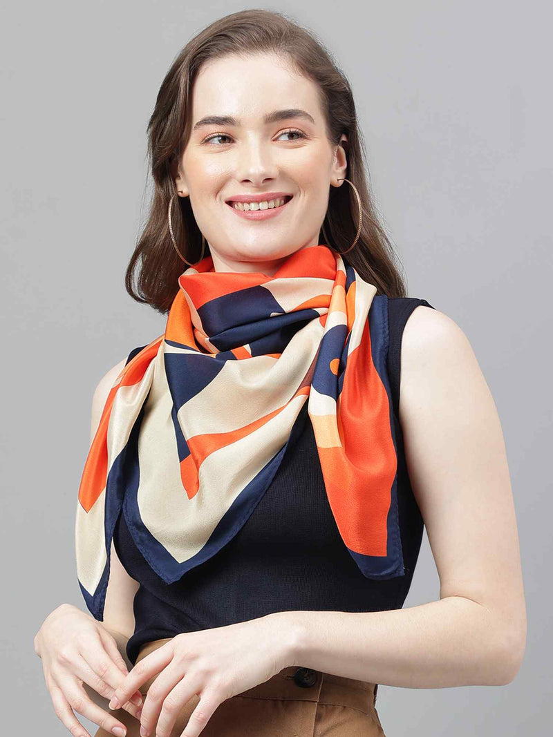 Multicolor Abstract Scarf & Scarf Bag Set - TOSSIDO