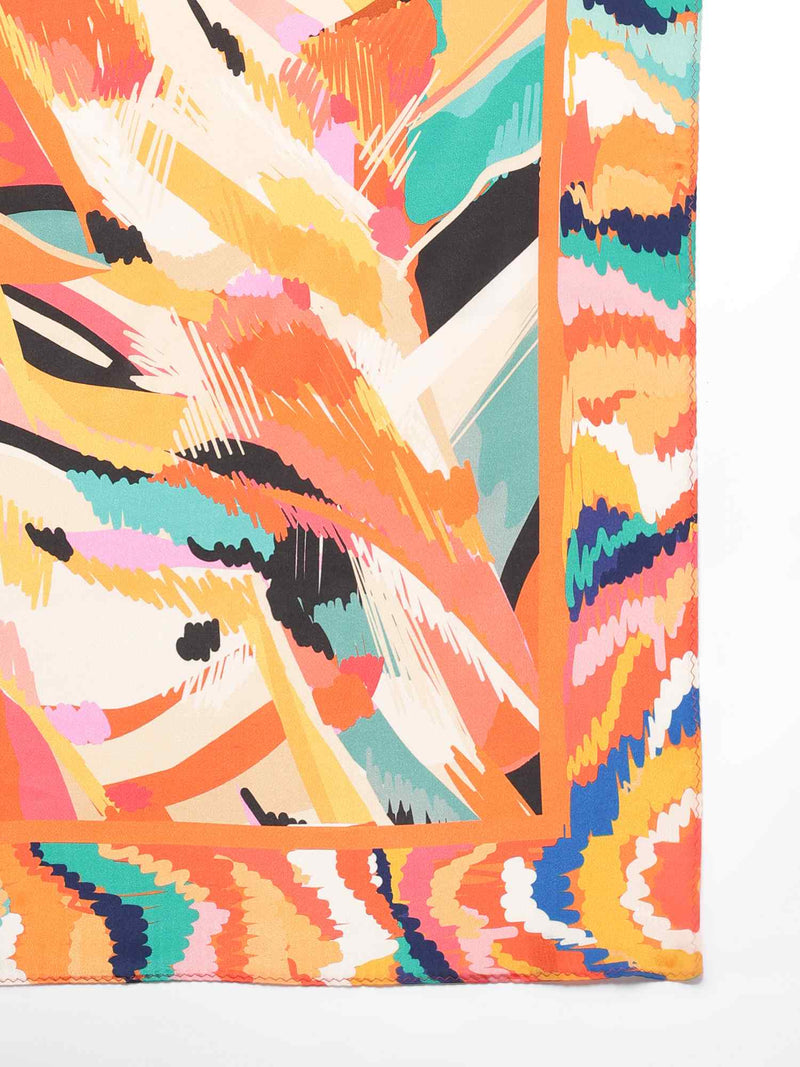 Multicolor Abstract Scarf & Scarf Bag Set - TOSSIDO