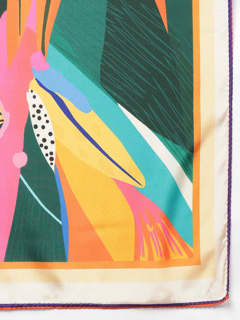 Multicolor Abstract Scarf & Scarf Bag Set - TOSSIDO