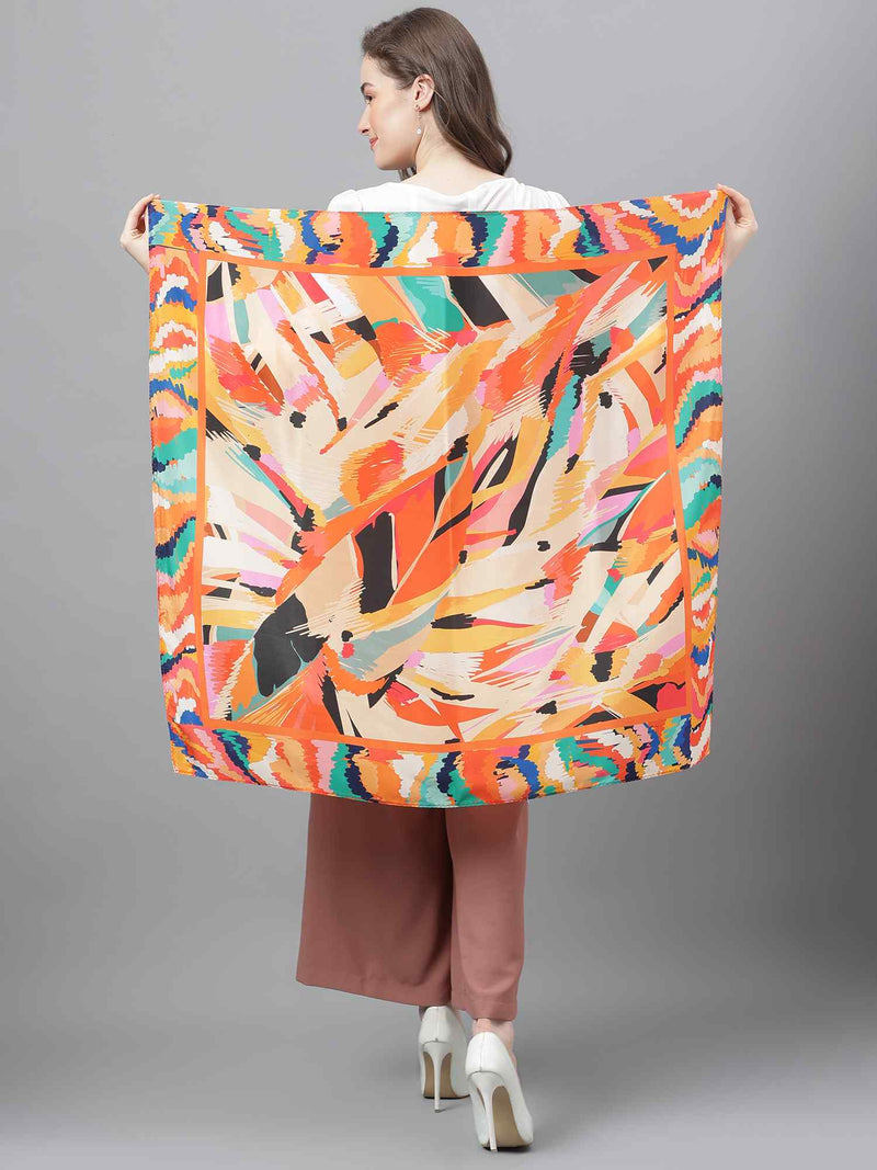 Multicolor Abstract Scarf & Scarf Bag Set - TOSSIDO