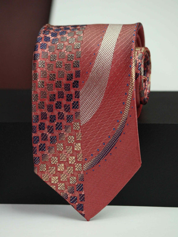 Multicolor Abstract Woven Silk Necktie - TOSSIDO