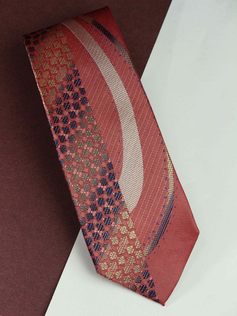 Multicolor Abstract Woven Silk Necktie - TOSSIDO