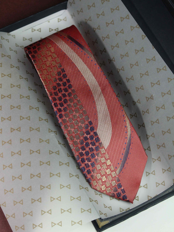 Multicolor Abstract Woven Silk Necktie - TOSSIDO