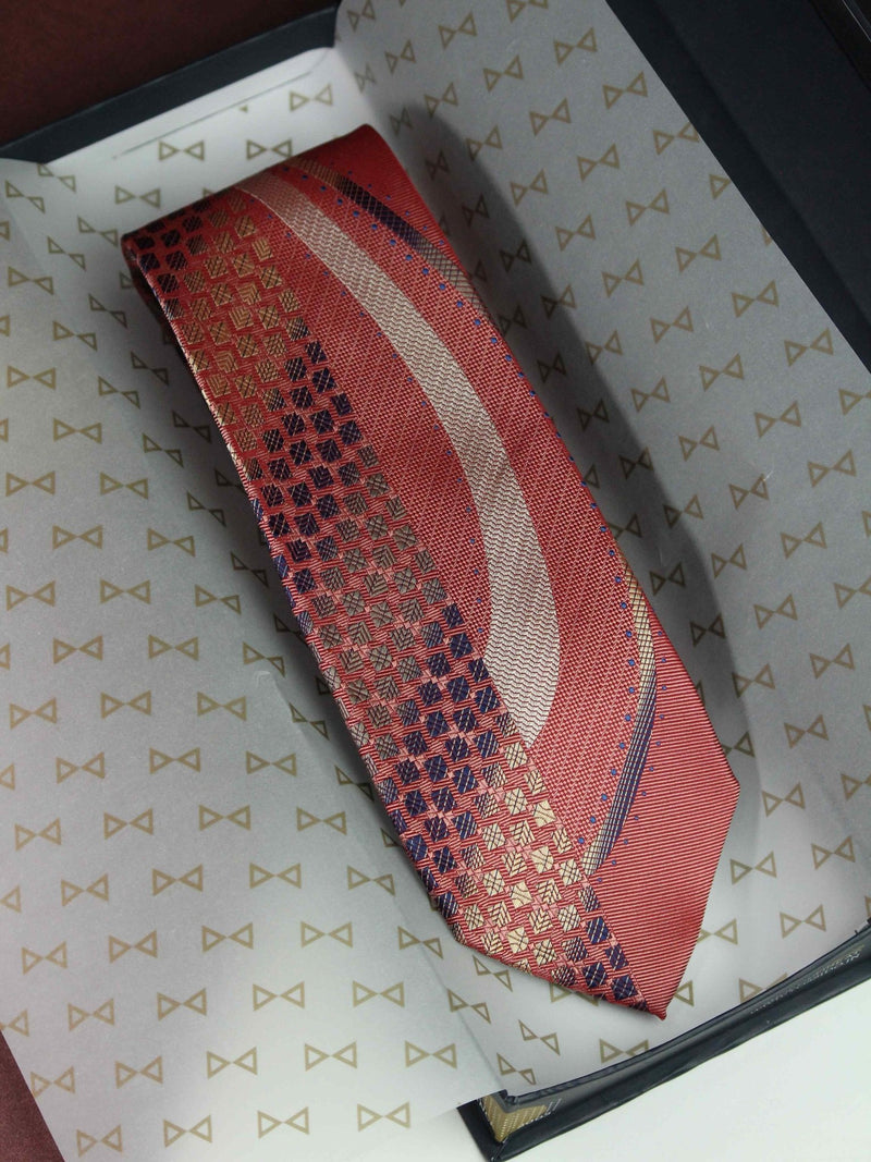 Multicolor Abstract Woven Silk Necktie - TOSSIDO