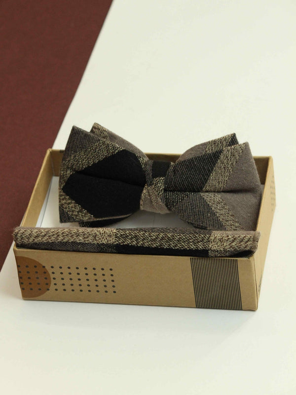 Multicolor Check Bowtie & Pocket Square Set - TOSSIDO