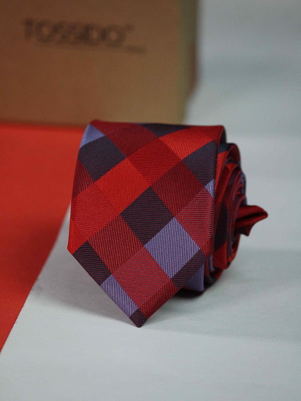 Multicolor Check Skinny Necktie - TOSSIDO