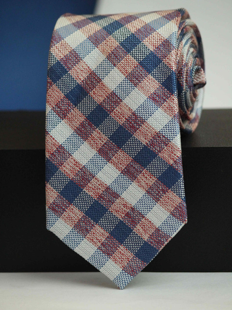 Multicolor Check Woven Silk Necktie - TOSSIDO