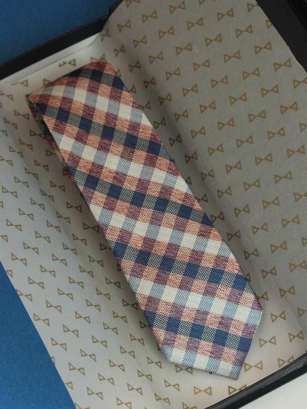 Multicolor Check Woven Silk Necktie - TOSSIDO