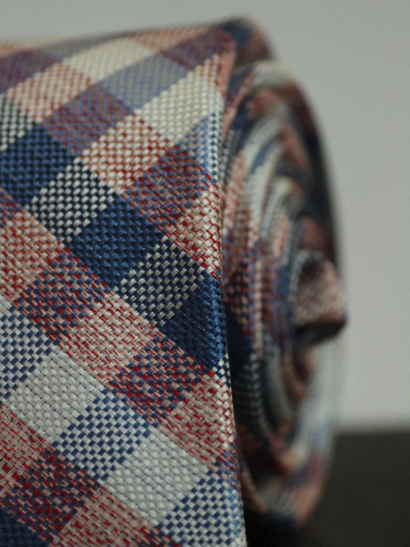 Multicolor Check Woven Silk Necktie - TOSSIDO