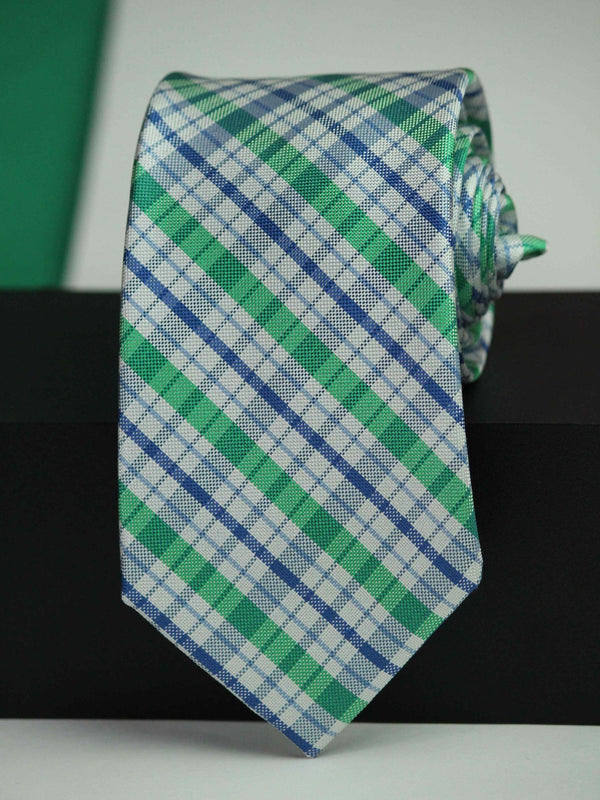Multicolor Check Woven Silk Necktie - TOSSIDO