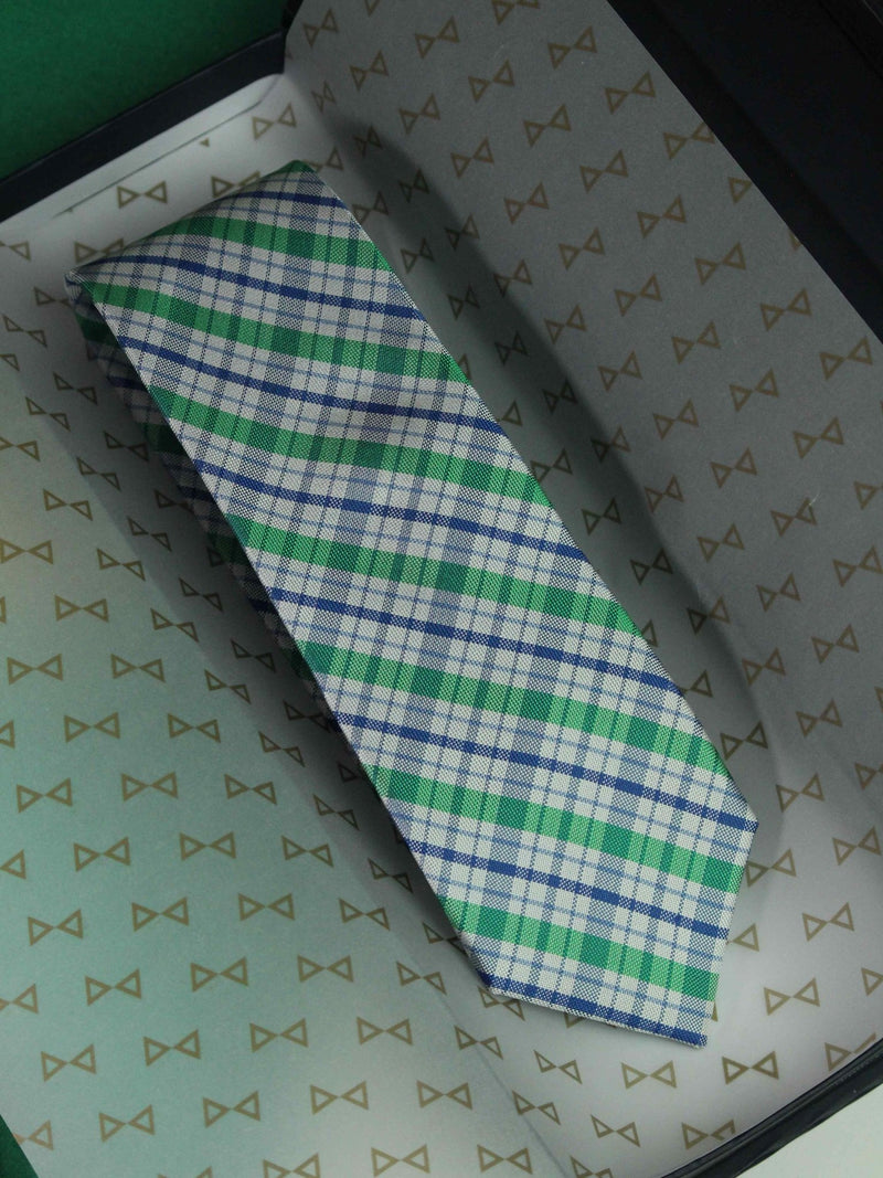 Multicolor Check Woven Silk Necktie - TOSSIDO