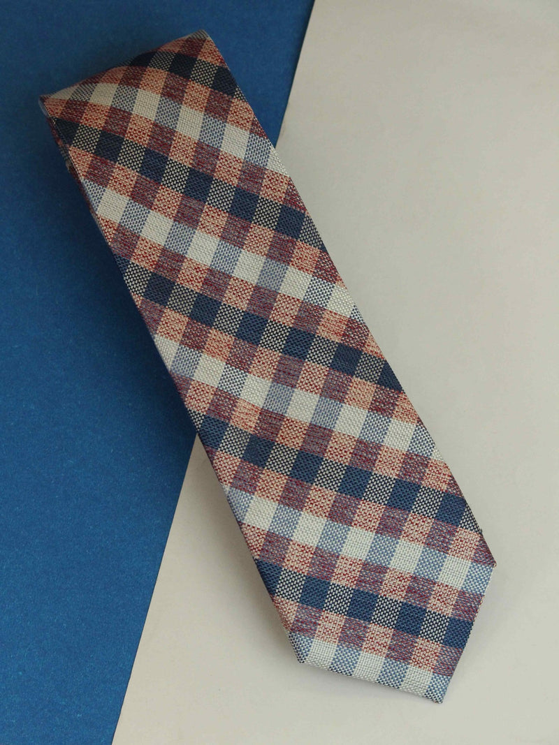 Multicolor Check Woven Silk Necktie - TOSSIDO