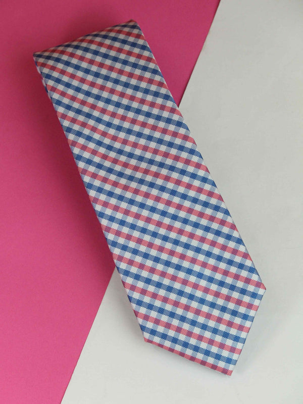 Multicolor Check Woven Silk Necktie - TOSSIDO
