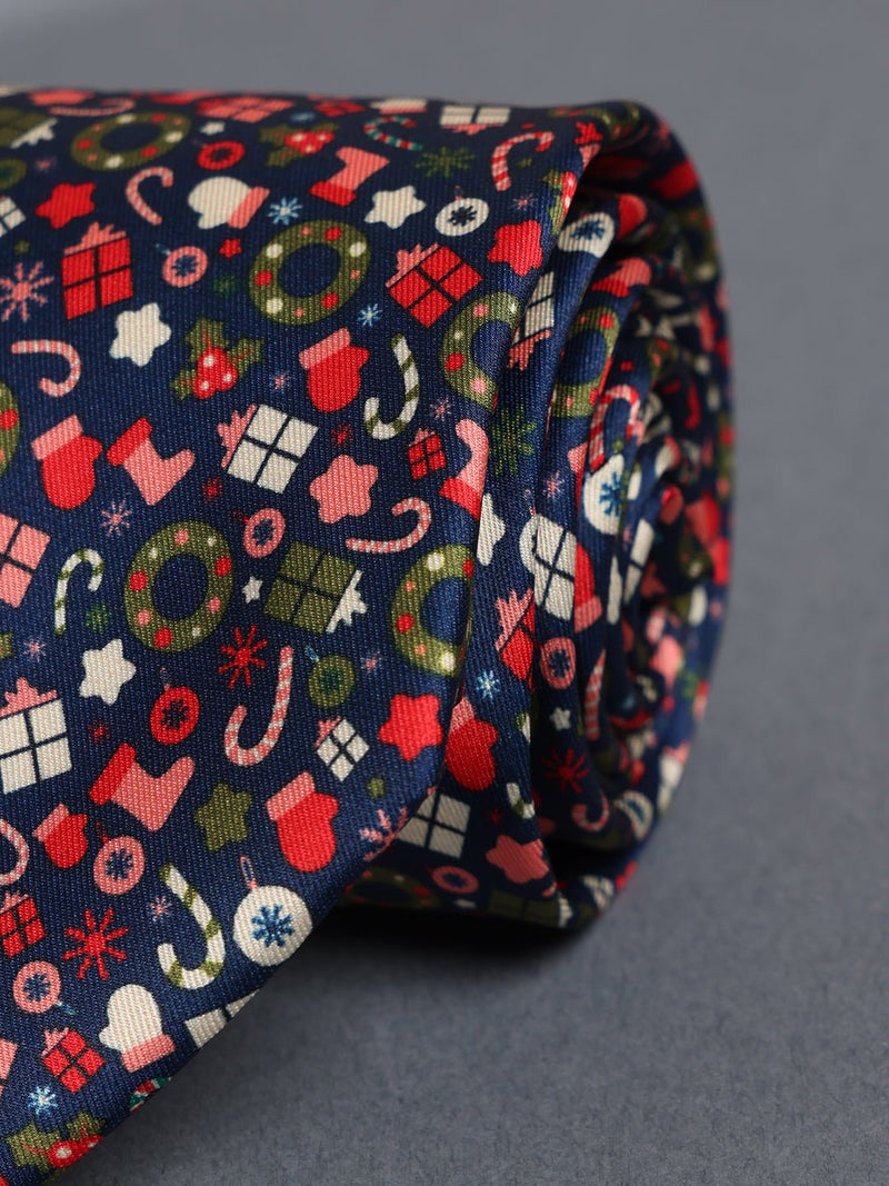 Multicolor Christmas Printed Necktie - TOSSIDO