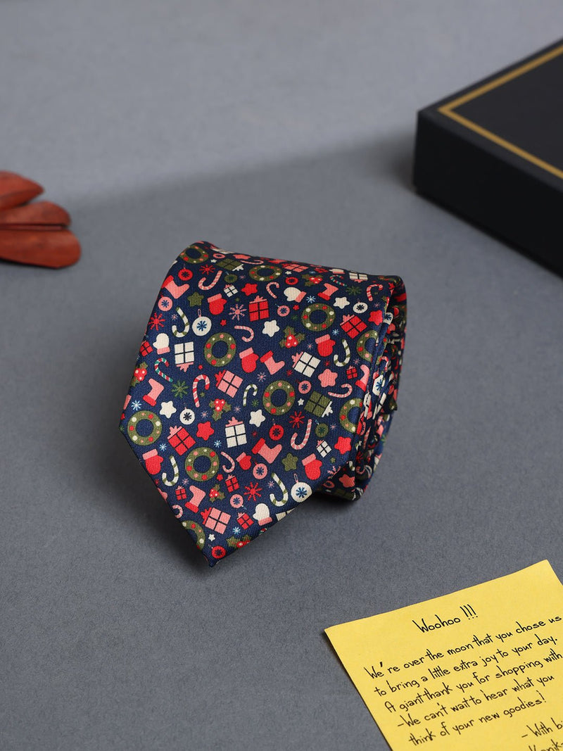Multicolor Christmas Printed Necktie - TOSSIDO