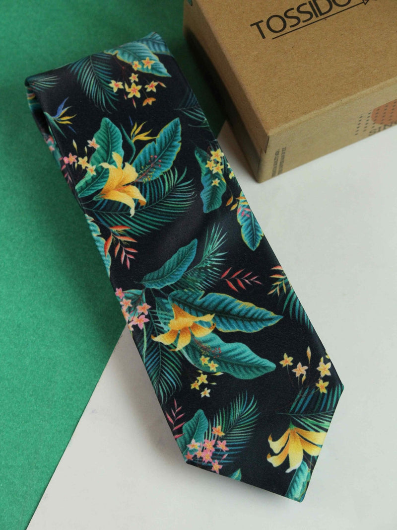 Multicolor Floral Printed Necktie - TOSSIDO