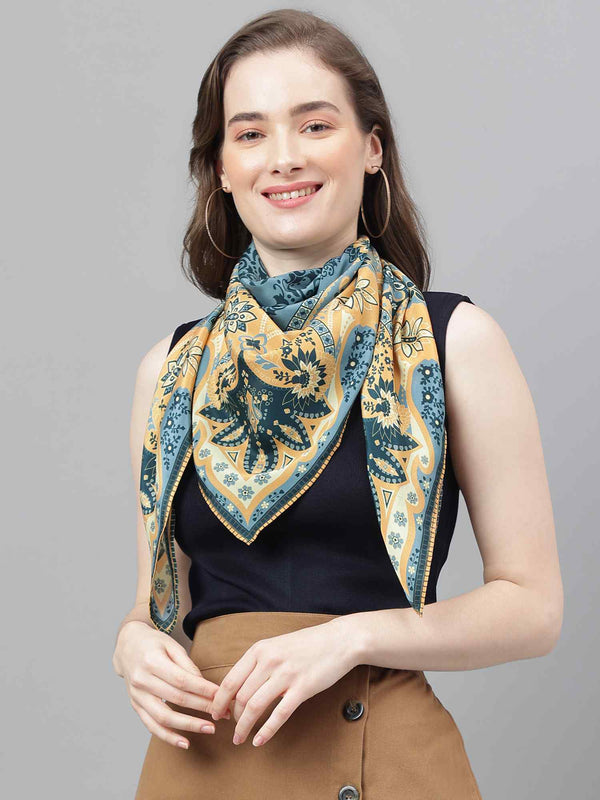Multicolor Floral Scarf & Scarf Bag Set - TOSSIDO