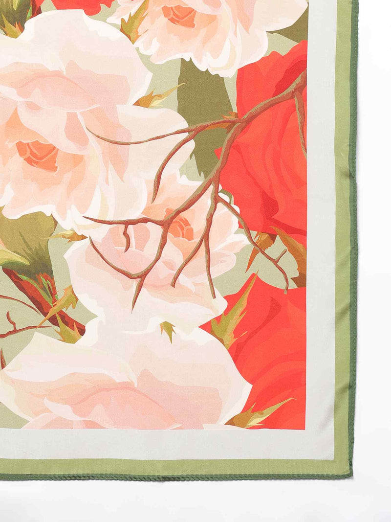 Multicolor Floral Scarf & Scarf Bag Set - TOSSIDO