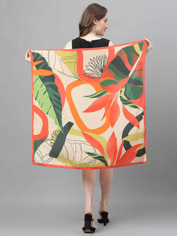 Multicolor Floral Scarf & Scarf Bag Set - TOSSIDO