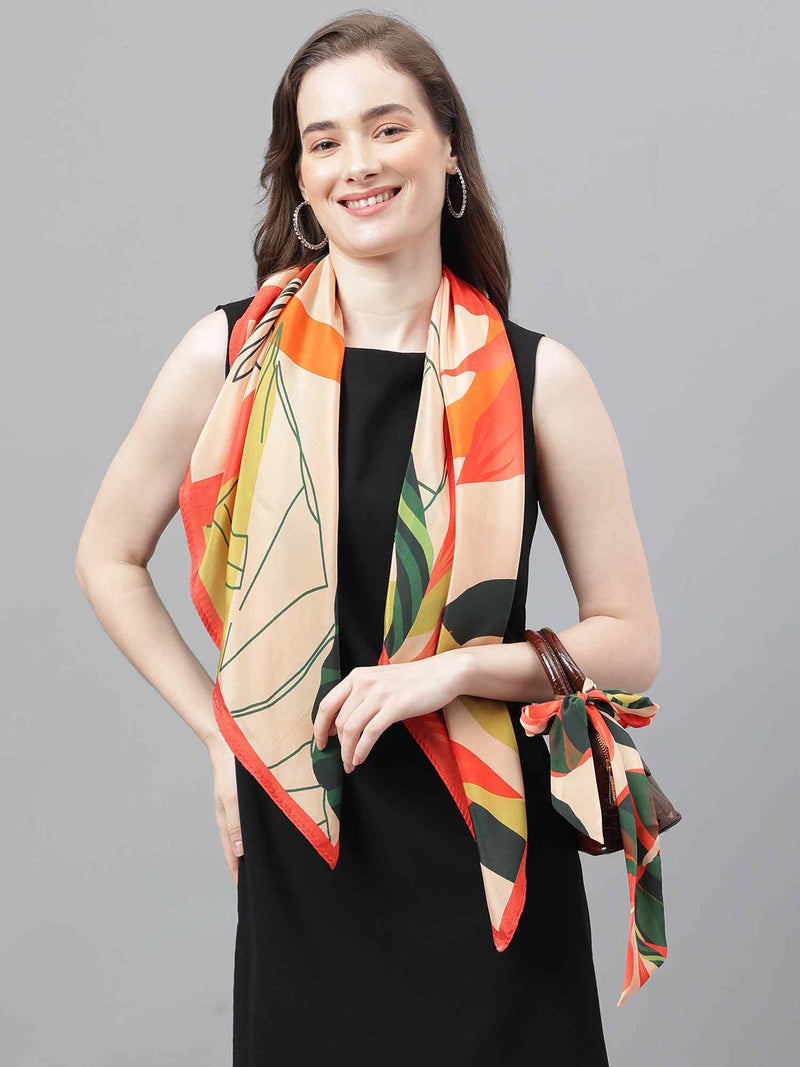 Multicolor Floral Scarf & Scarf Bag Set - TOSSIDO