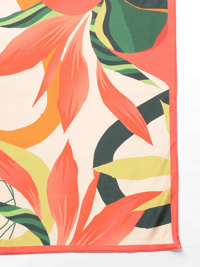 Multicolor Floral Scarf & Scarf Bag Set - TOSSIDO