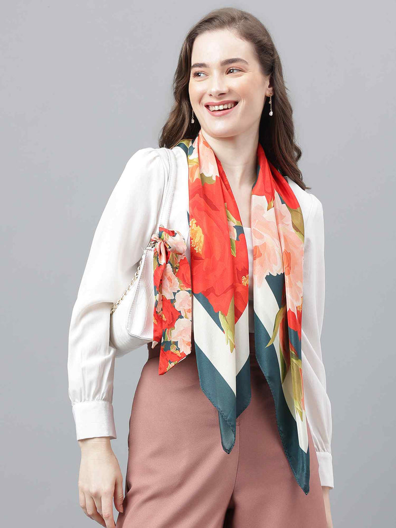 Multicolor Floral Scarf & Scarf Bag Set - TOSSIDO