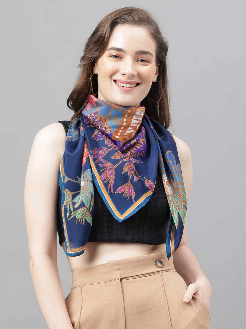 Multicolor Floral Scarf & Scarf Bag Set - TOSSIDO