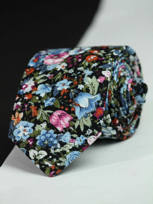 Multicolor Floral Skinny Necktie - TOSSIDO