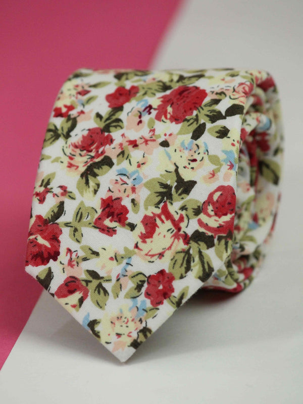 Multicolor Floral Skinny Necktie - TOSSIDO