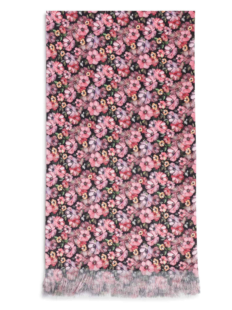 Multicolor Floral Stole & Pocket Square Set - TOSSIDO