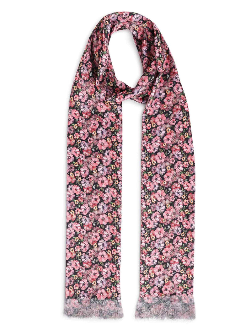 Multicolor Floral Stole & Pocket Square Set - TOSSIDO
