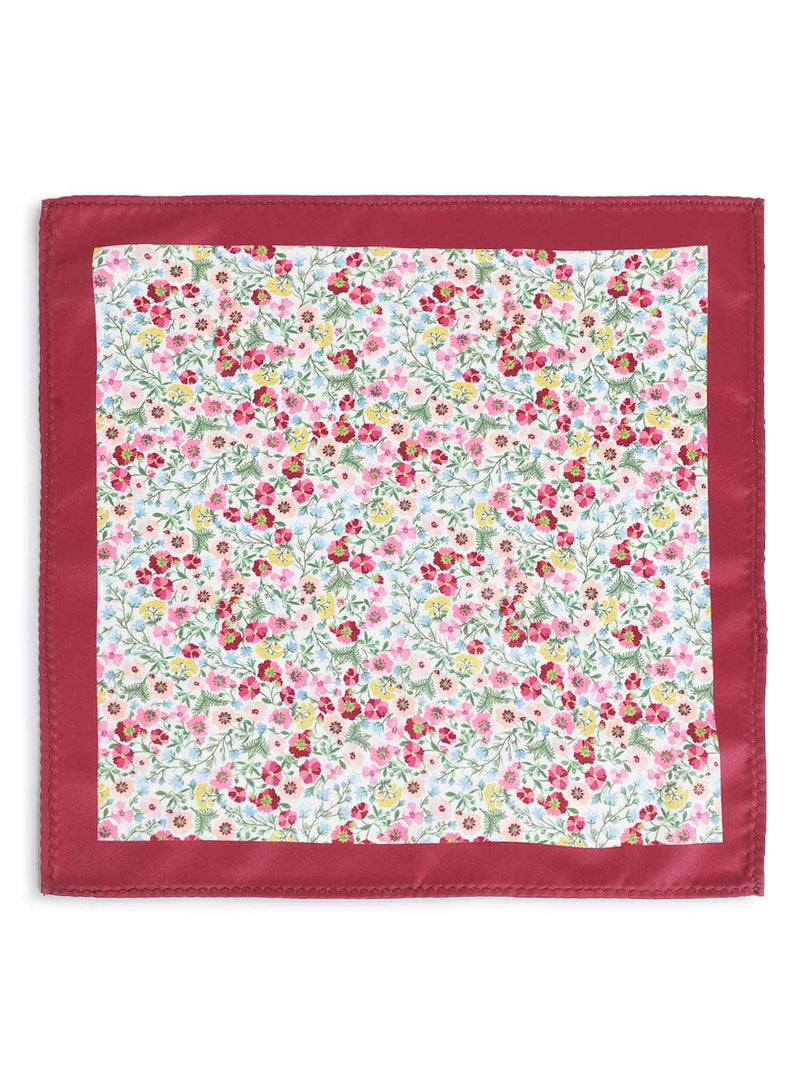 Multicolor Floral Stole & Pocket Square Set - TOSSIDO