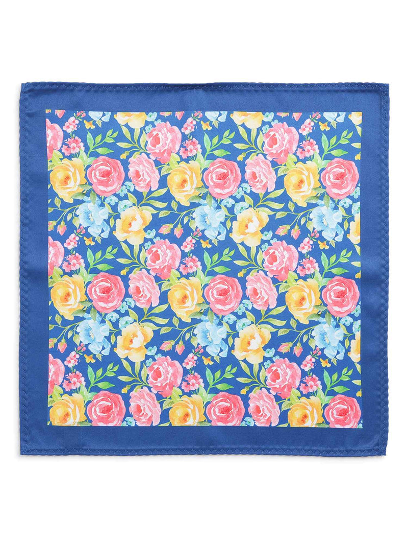 Multicolor Floral Stole & Pocket Square Set - TOSSIDO