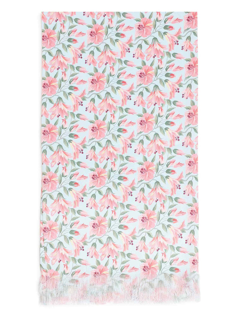 Multicolor Floral Stole & Pocket Square Set - TOSSIDO