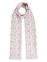 Multicolor Floral Stole & Pocket Square Set - TOSSIDO