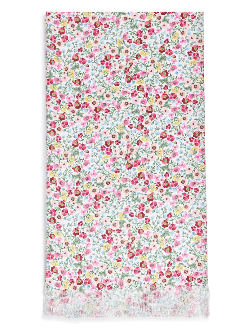 Multicolor Floral Stole & Pocket Square Set - TOSSIDO