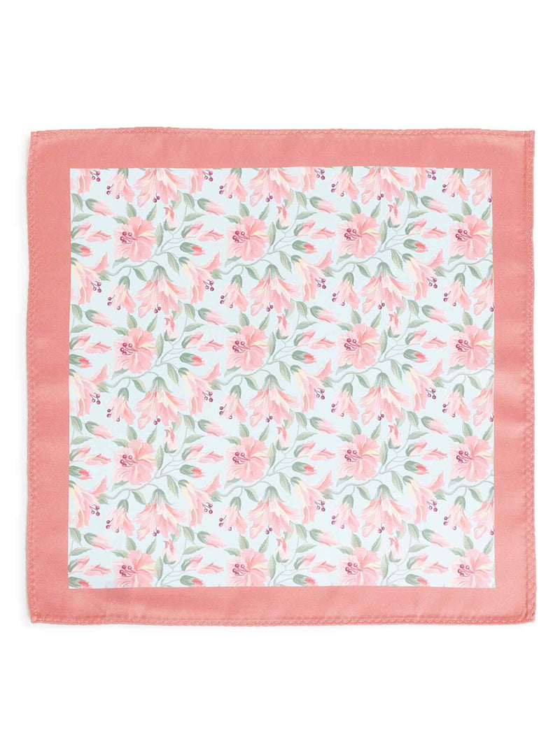 Multicolor Floral Stole & Pocket Square Set - TOSSIDO