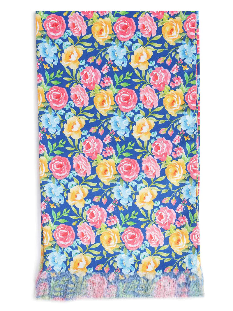 Multicolor Floral Stole & Pocket Square Set - TOSSIDO