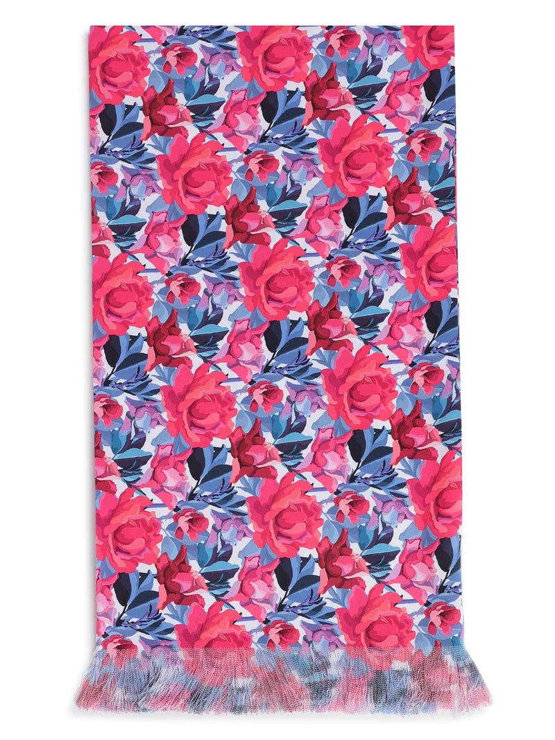 Multicolor Floral Stole & Pocket Square Set - TOSSIDO