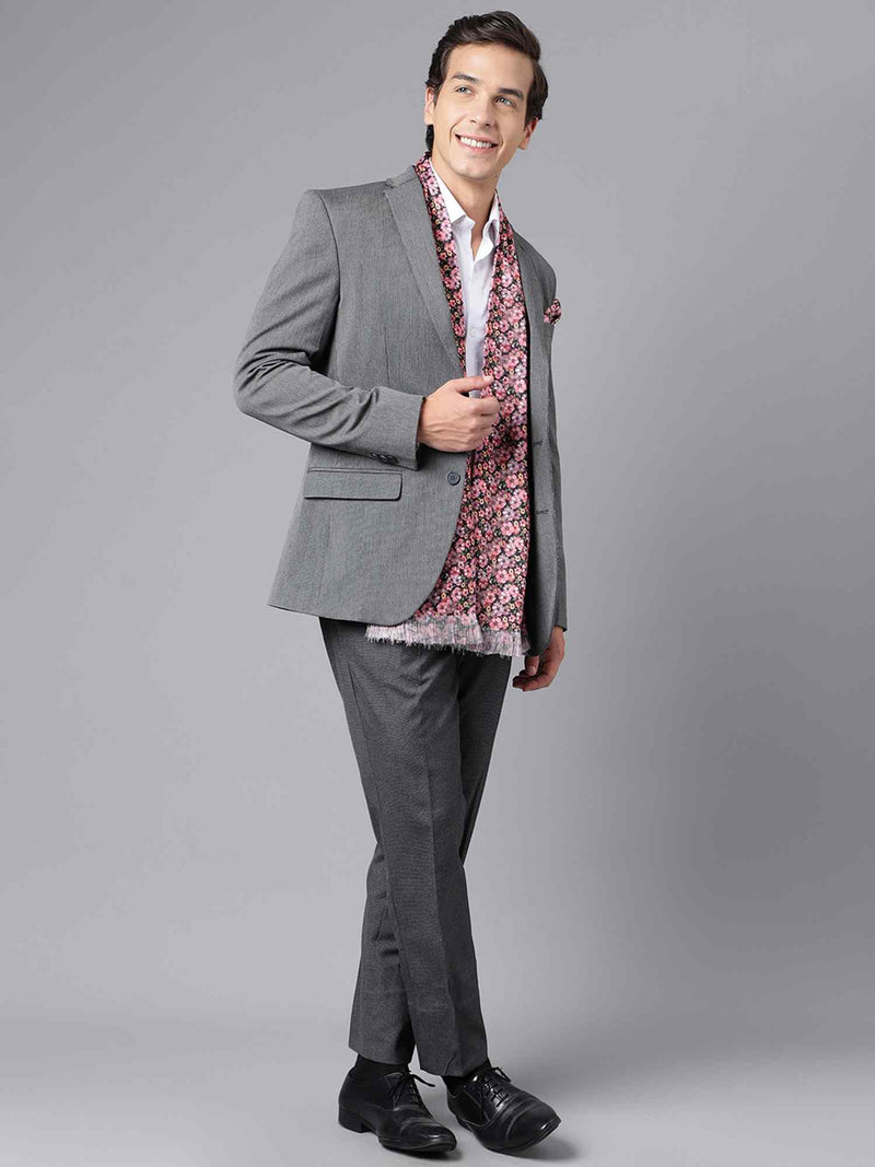 Multicolor Floral Stole & Pocket Square Set - TOSSIDO
