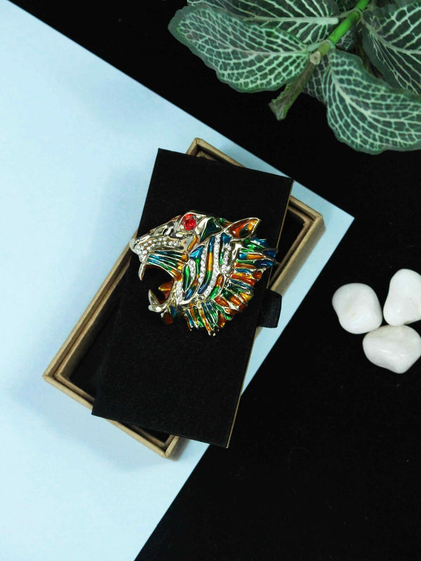 Multicolor Metal Tiger Brooch - TOSSIDO