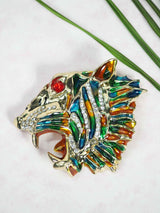 Multicolor Metal Tiger Brooch - TOSSIDO