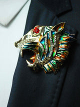 Multicolor Metal Tiger Brooch - TOSSIDO